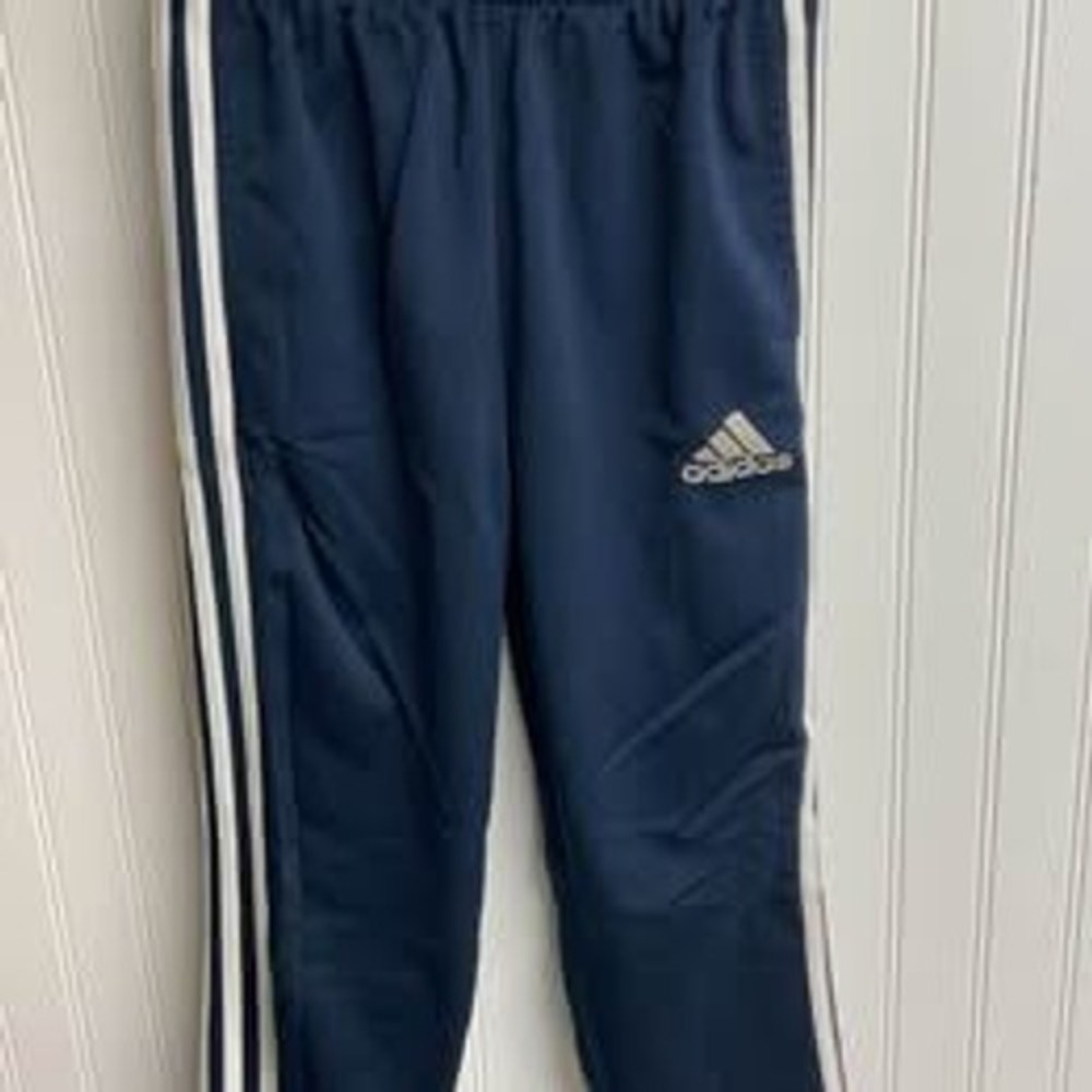 Adidas Boys Navy Blue 3-Stripe Track Pants Joggers Size M 10-12